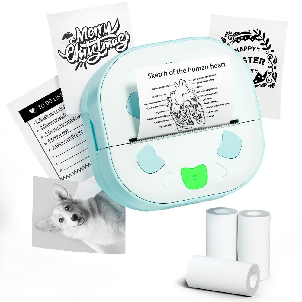 Mini Pocket Thermal Printer Paper Roll - Printer Stiker Mini dengan 3 Gulungan