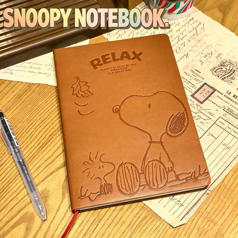 Vintage Leather Journal Notebook - Buku Catatan Kulit Snoopy A5 Vintage,