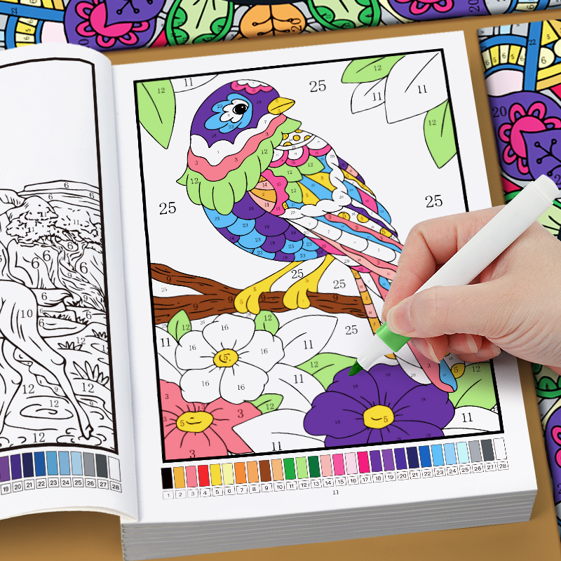 Buku Mewarnai dengan Angka unt - Adult Coloring Book Stress Relief ulasan dan harga