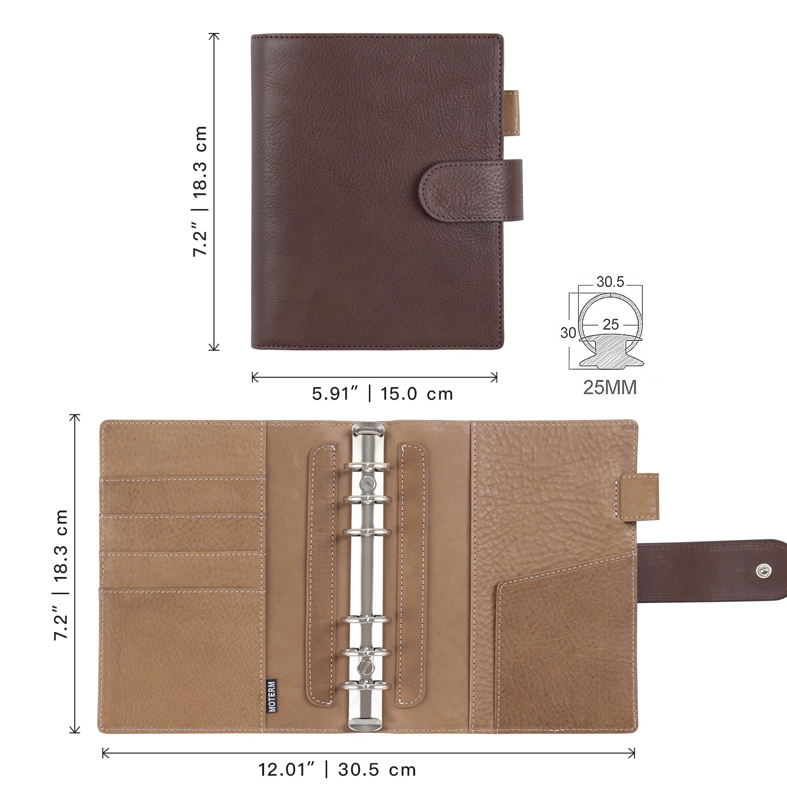 Moterm Franklin Covey Ukuran R - Vintage Leather Journal Notebook ulasan dan harga