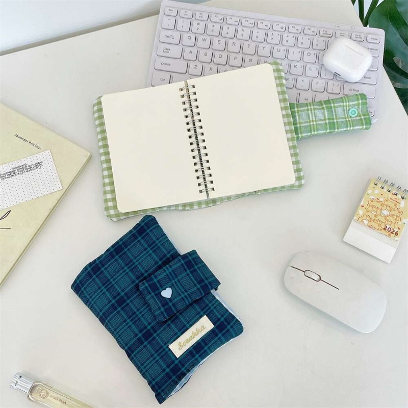 Sampul Buku Kain Motif Gingham - Stationery Books ulasan dan harga