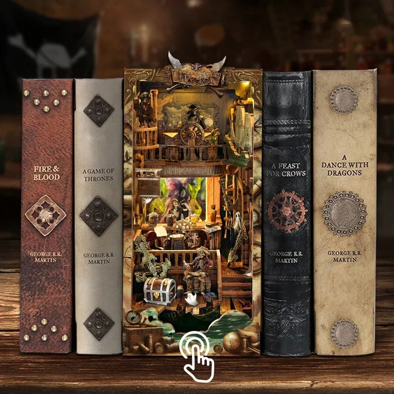 Kit Miniatur Rak Buku Kayu DIY - Diy Wooden Book Nook Kit Shelf Insert ulasan dan harga