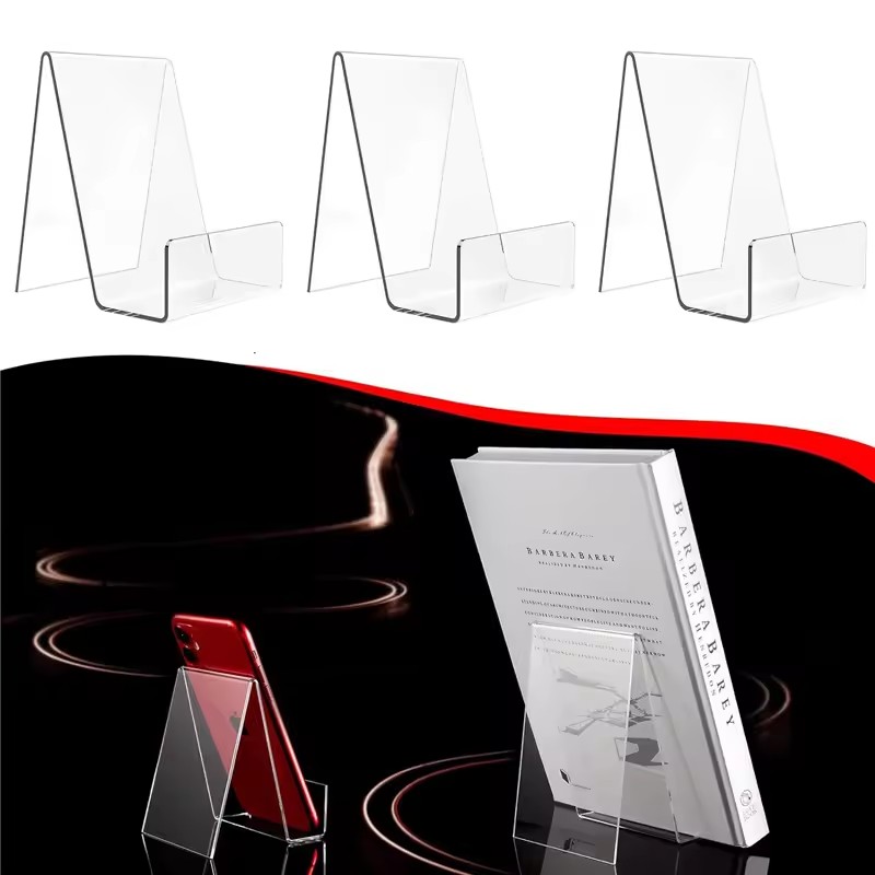 4 buah Penyangga Buku Transpar - Clear Acrylic Book Stand Holder ulasan dan harga