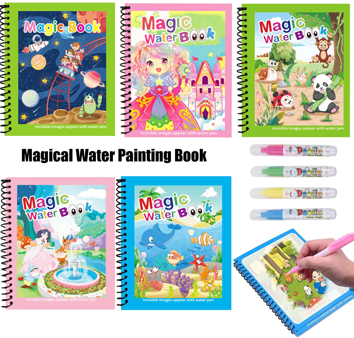 Buku Mewarnai Montessori yang  - Reusable Water Magic Coloring Book ulasan dan harga