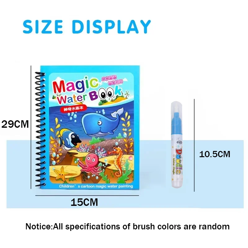 Buku Mewarnai Montessori yang  - Reusable Water Magic Coloring Book ulasan dan harga