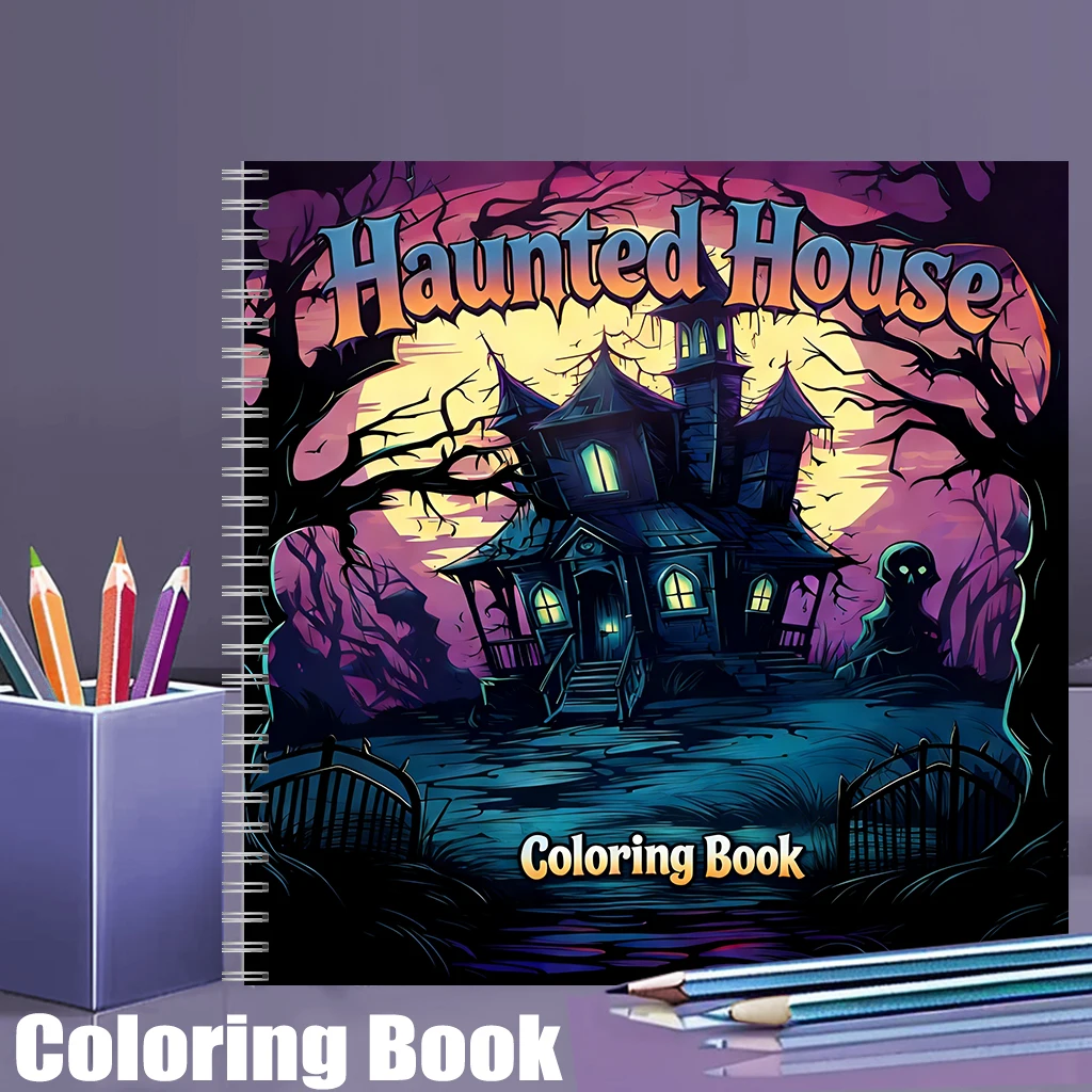 Buku Mewarnai Rumah Hantu untu - Adult Coloring Book Stress Relief ulasan dan harga